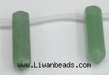 CTD1802 Top drilled 10*30mm - 10*32mm sticks green aventurine beads