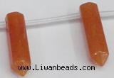 CTD1803 Top drilled 10*30mm - 10*32mm sticks red aventurine beads