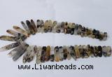 CTD1917 Top drilled 6*20mm - 10*60mm sticks montana agate beads