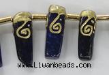 CTD1927 Top drilled 8*20mm - 10*35mm sticks lapis lazuli beads