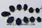 CTD1928 Top drilled 18*25mm - 25*40mm freeform lapis lazuli beads