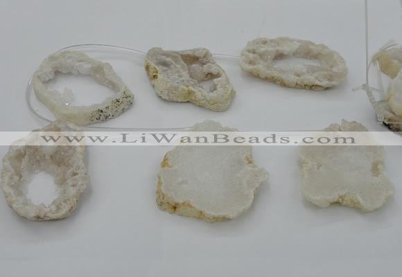 CTD1975 Top drilled 40*45mm - 50*60mm freeform druzy agate beads