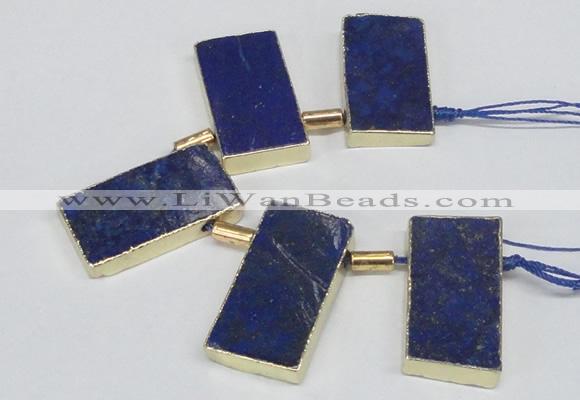 CTD1980 Top drilled 20*35mm - 20*45mm freeform lapis lazuli beads