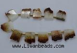 CTD1994 Top drilled 25*30mm - 30*35mm freeform druzy citrine beads