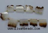 CTD1995 Top drilled 30*35mm - 35*40mm freeform druzy citrine beads