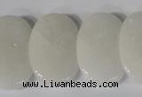 CTD20 Top drilled 20*30mm oval white stone beads wholesale