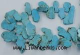 CTD2012 Top drilled 20*25mm - 30*35mm freeform turquoise beads