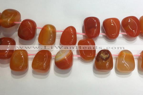 CTD2124 Top drilled 15*25mm - 18*25mm freeform agate beads