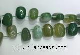 CTD2128 Top drilled 15*25mm - 18*25mm freeform agate beads