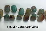 CTD2129 Top drilled 15*25mm - 18*25mm freeform agate beads