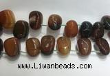 CTD2130 Top drilled 15*25mm - 18*25mm freeform agate beads