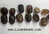 CTD2132 Top drilled 15*25mm - 18*25mm freeform agate beads