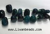 CTD2134 Top drilled 15*25mm - 18*25mm freeform agate beads