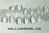 CTD2140 Top drilled 15*25mm - 18*25mm freeform white crystal beads