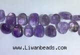 CTD2141 Top drilled 15*25mm - 18*25mm freeform amethyst beads