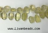 CTD2142 Top drilled 15*25mm - 18*25mm freeform lemon quartz beads