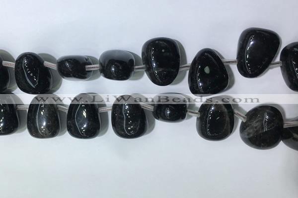 CTD2145 Top drilled 15*25mm - 18*25mm freeform smoky quartz beads