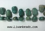 CTD2150 Top drilled 15*25mm - 18*25mm freeform amazonite beads