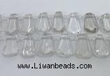 CTD2265 Top drilled 16*28mm - 20*30mm faceted freeform white crystal beads