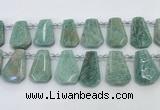 CTD2269 Top drilled 16*28mm - 20*30mm faceted freeform amazonite beads