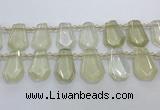 CTD2272 Top drilled 16*28mm - 20*30mm faceted freeform lemon quartz beads