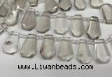 CTD2274 Top drilled 16*28mm - 20*30mm faceted freeform smoky quartz beads