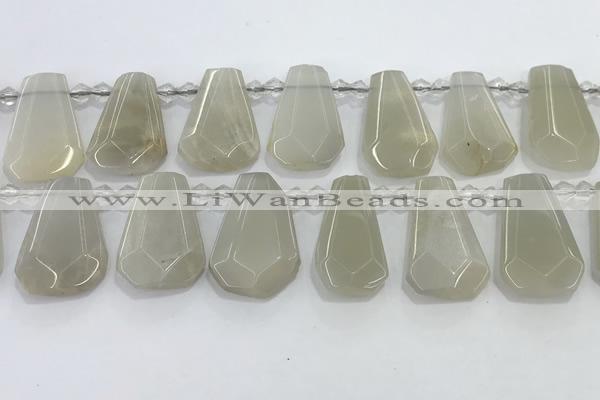 CTD2332 Top drilled 16*18mm - 20*30mm faceted freeform moonstone beads