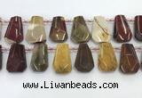 CTD2348 Top drilled 16*18mm - 20*30mm faceted freeform mookaite beads