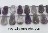 CTD2356 Top drilled 16*18mm - 20*30mm faceted freeform amethyst beads