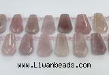 CTD2357 Top drilled 16*18mm - 20*30mm freeform Madagascar rose quartz beads