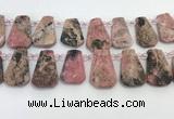 CTD2360 Top drilled 16*18mm - 20*30mm faceted freeform rhodonite beads