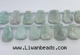 CTD2366 Top drilled 16*18mm - 20*30mm faceted freeform amazonite beads