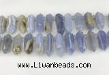 CTD2390 Top drilled 13*30mm - 14*42mm sticks blue chalcedony beads