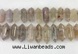 CTD2391 Top drilled 13*30mm - 14*42mm sticks sakura agate beads