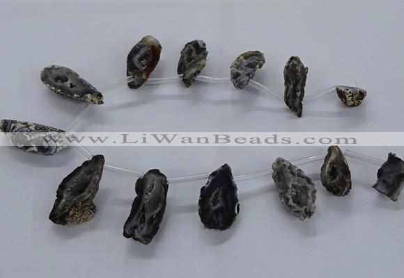 CTD2506 Top drilled 15*20mm - 25*35mm freeform druzy agate beads