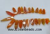 CTD2510 Top drilled 15*25mm - 16*50mm sticks agate gemstone beads