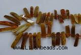 CTD2533 Top drilled 8*30mm - 11*50mm sticks agate gemstone beads