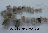 CTD2575 Top drilled 15*22mm - 25*45mm freeform druzy amethyst beads