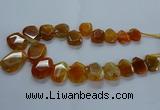 CTD2585 Top drilled 20*25mm - 30*40mm faceted freeform agate beads