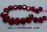 CTD2587 Top drilled 20*25mm - 30*40mm faceted freeform agate beads