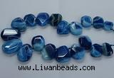 CTD2588 Top drilled 20*25mm - 30*40mm faceted freeform agate beads