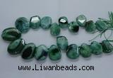 CTD2589 Top drilled 20*25mm - 30*40mm faceted freeform agate beads