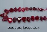 CTD2596 Top drilled 15*20mm - 25*35mm faceted freeform agate beads