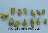 CTD2635 Top drilled 10*25mm - 20*45mm nuggets plated druzy quartz beads