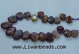 CTD2642 Top drilled 20*25mm - 30*40mm faceted freeform agate beads