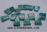 CTD2654 Top drilled 25*35mm - 30*40mm trapezoid sea sediment jasper beads