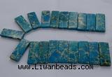 CTD2661 Top drilled 18*45mm - 20*48mm rectangle sea sediment jasper beads