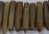 CTD2676 Top drilled 8*30mm - 12*50mm bullet agate fossil beads