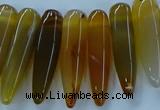 CTD2683 Top drilled 8*25mm - 10*50mm bullet agate gemstone beads