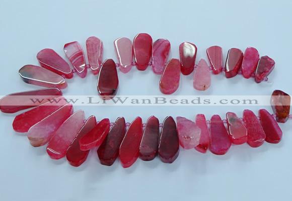 CTD2702 15.5 inches 10*25mm - 18*50mm freeform agate beads